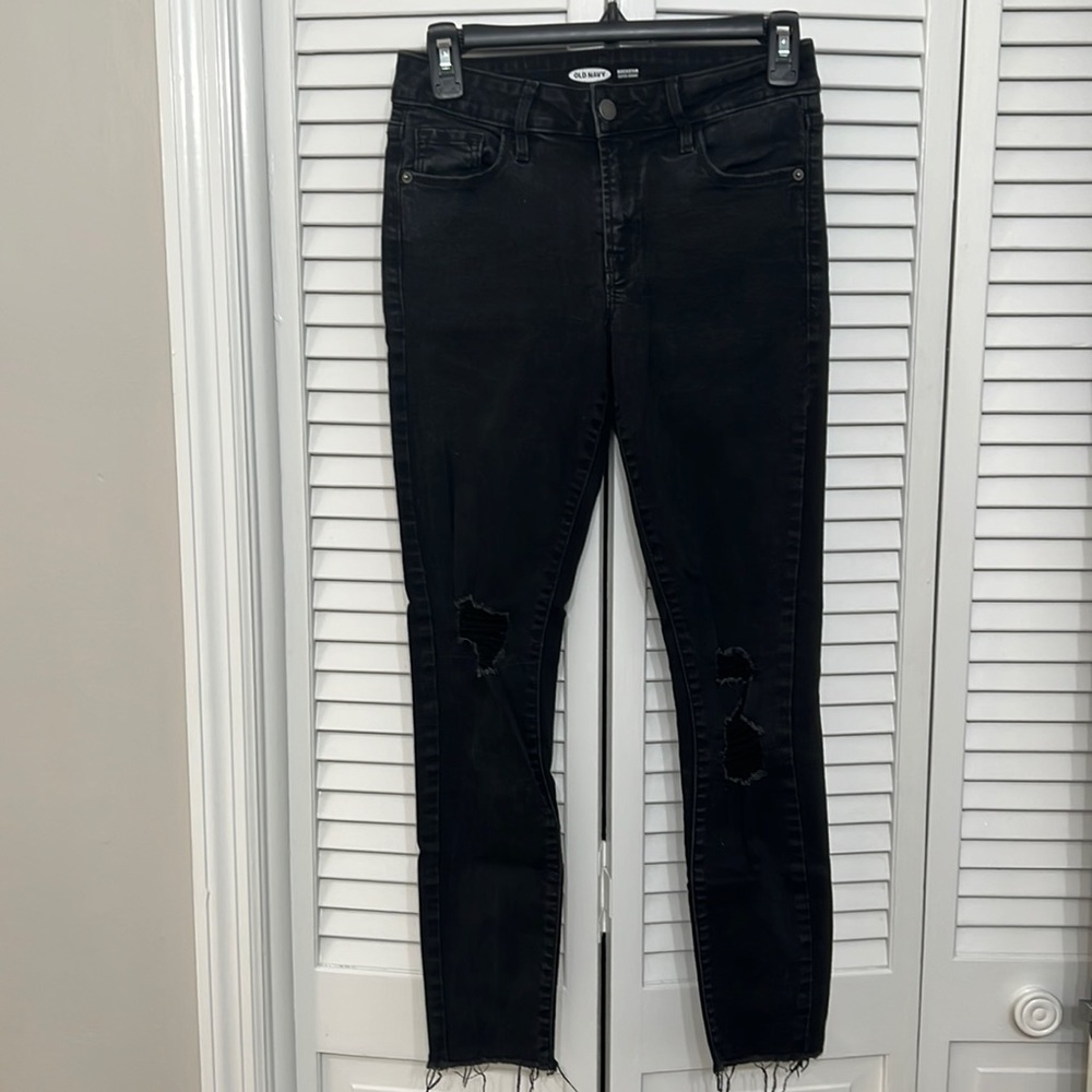 black old navy rockstar super skinny jeans